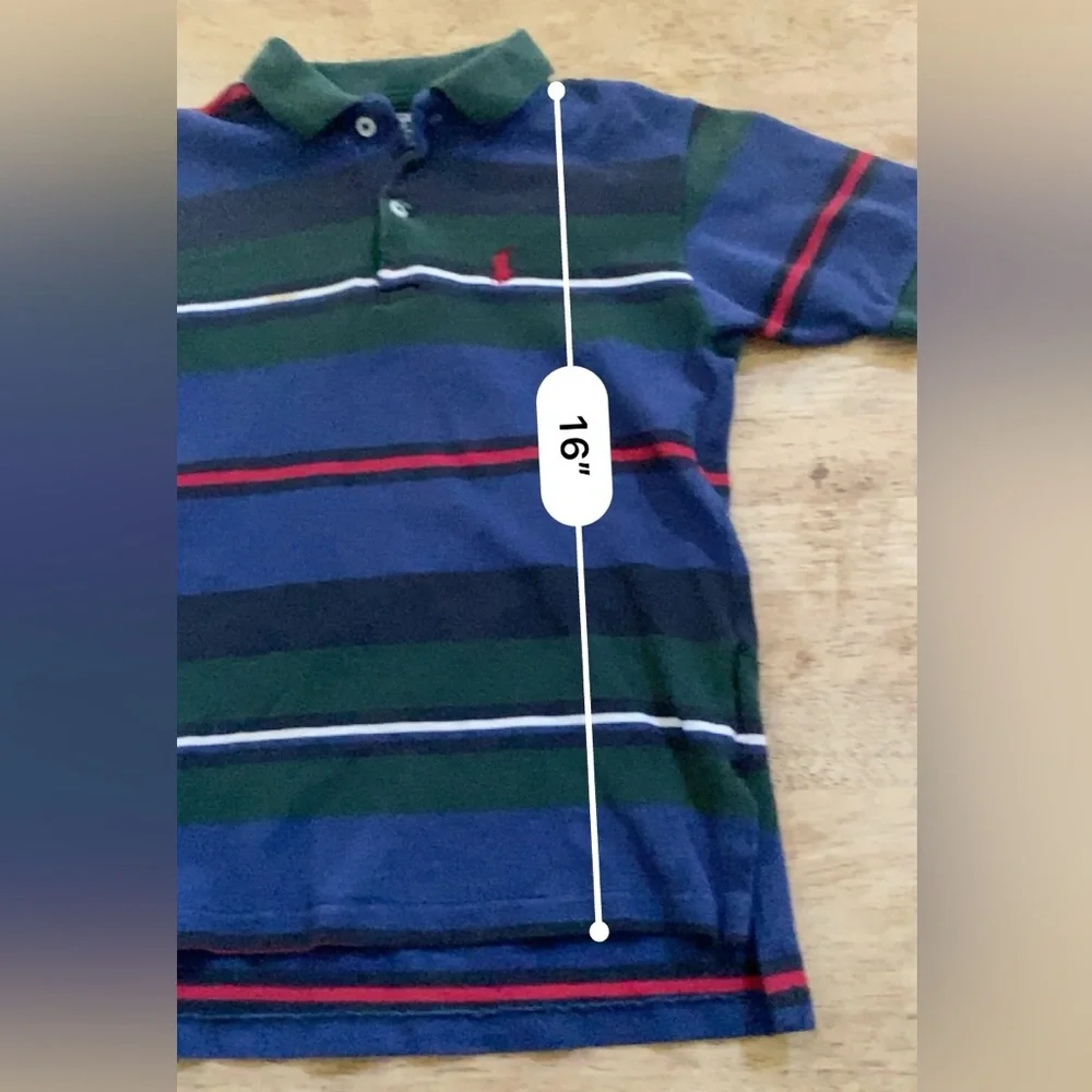 Vintage Polo Ralph Lauren Boy’sSz 6 Striped Mesh Knit Polo Shirt‎